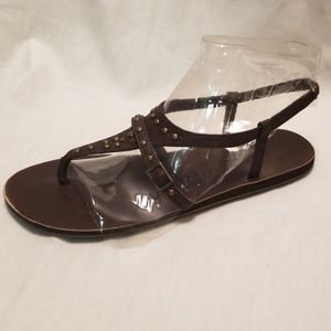 Brown Bronze Embellished Strappy Sandal